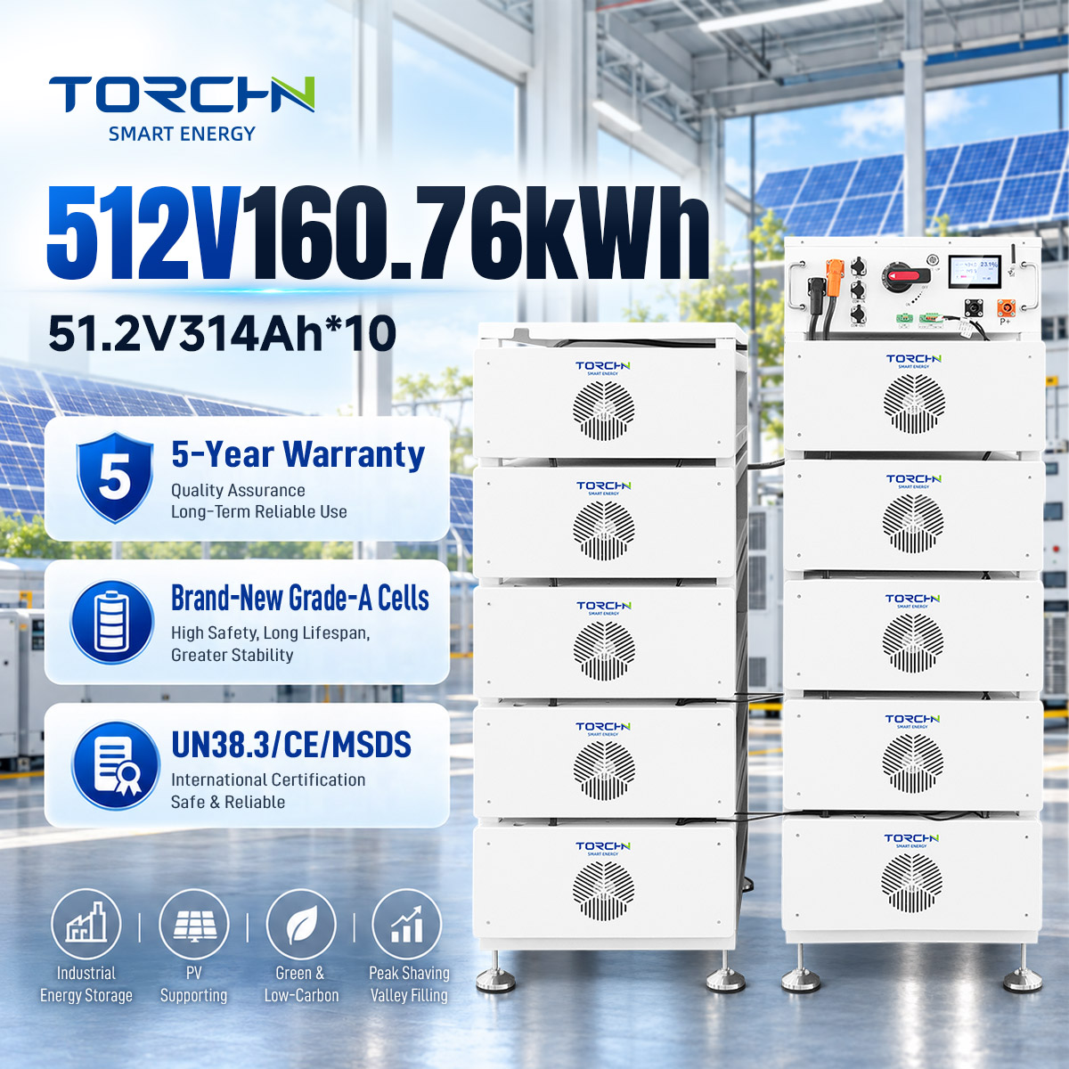 512V 160.76kWH high-voltage energy storage lithium battery